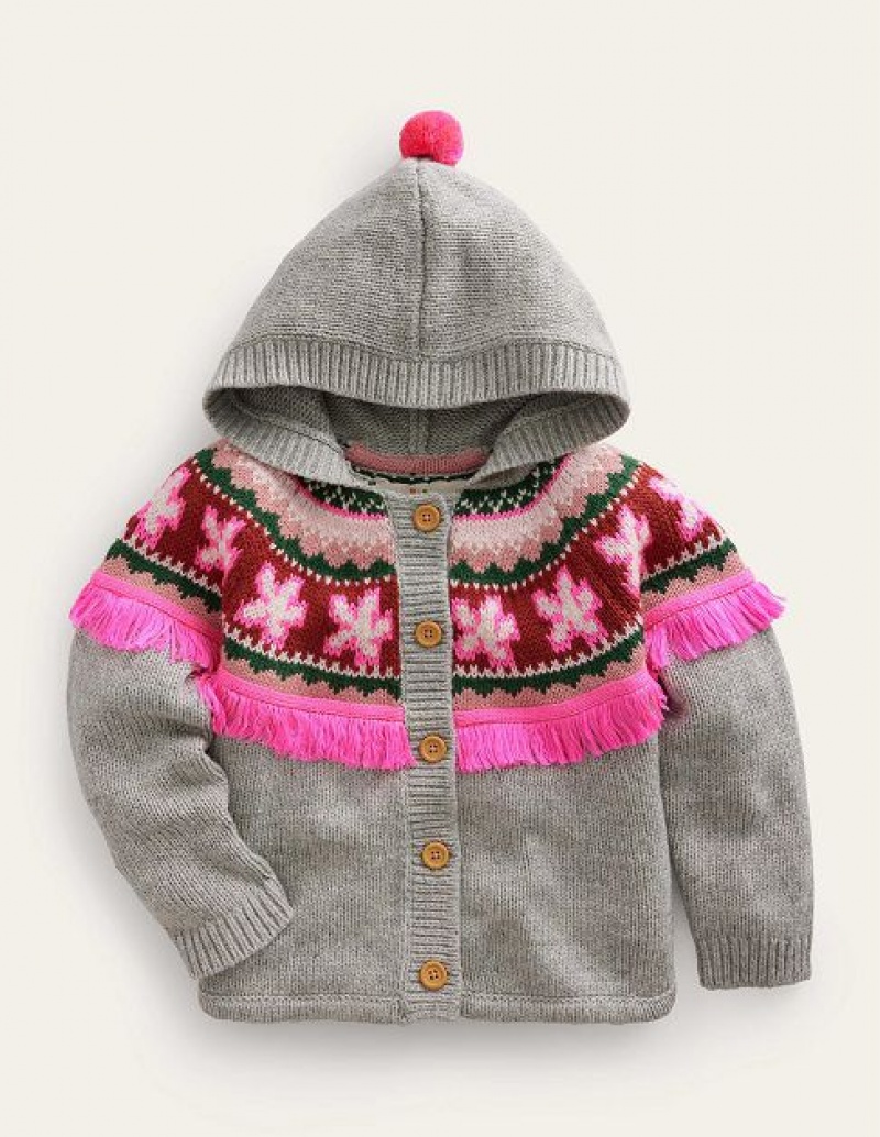 Grey Kids' Boden Poncho Cardigan | 57312MFIC