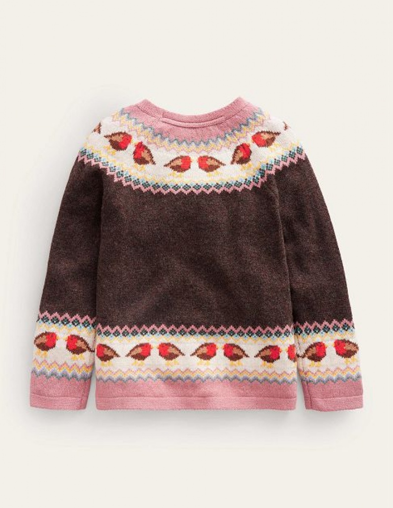 Grey Kids' Boden Swing Fair Isle Sweaters | 40972TZHA