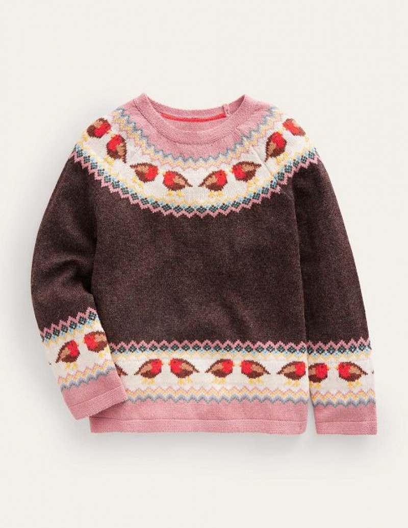 Grey Kids\' Boden Swing Fair Isle Sweaters | 40972TZHA