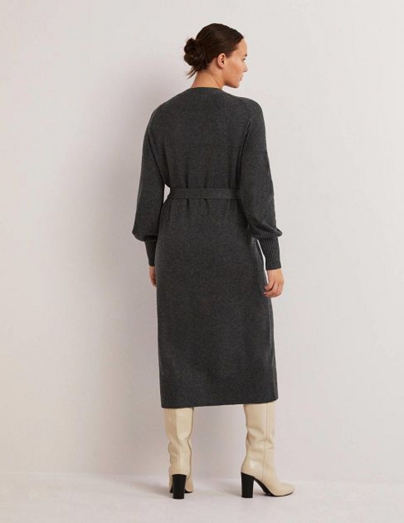 Grey Women's Boden Belted Knitted Dress | 14290NTWO