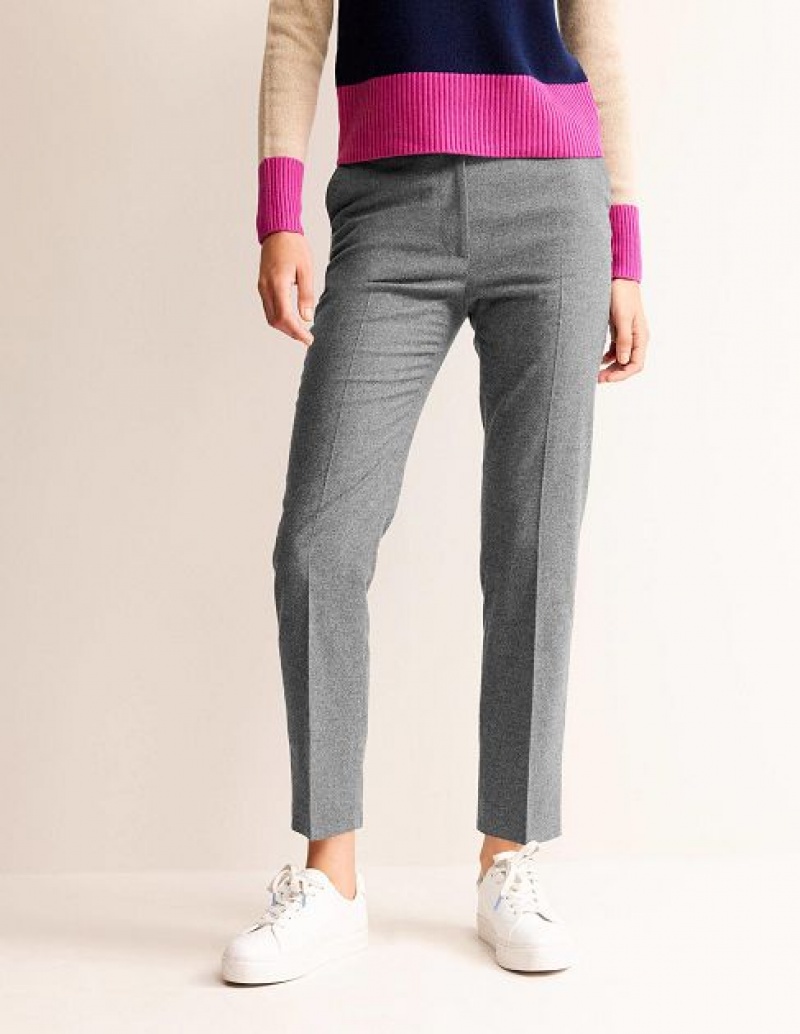 Grey Women's Boden Kew Wool Pants | 13520RPNG