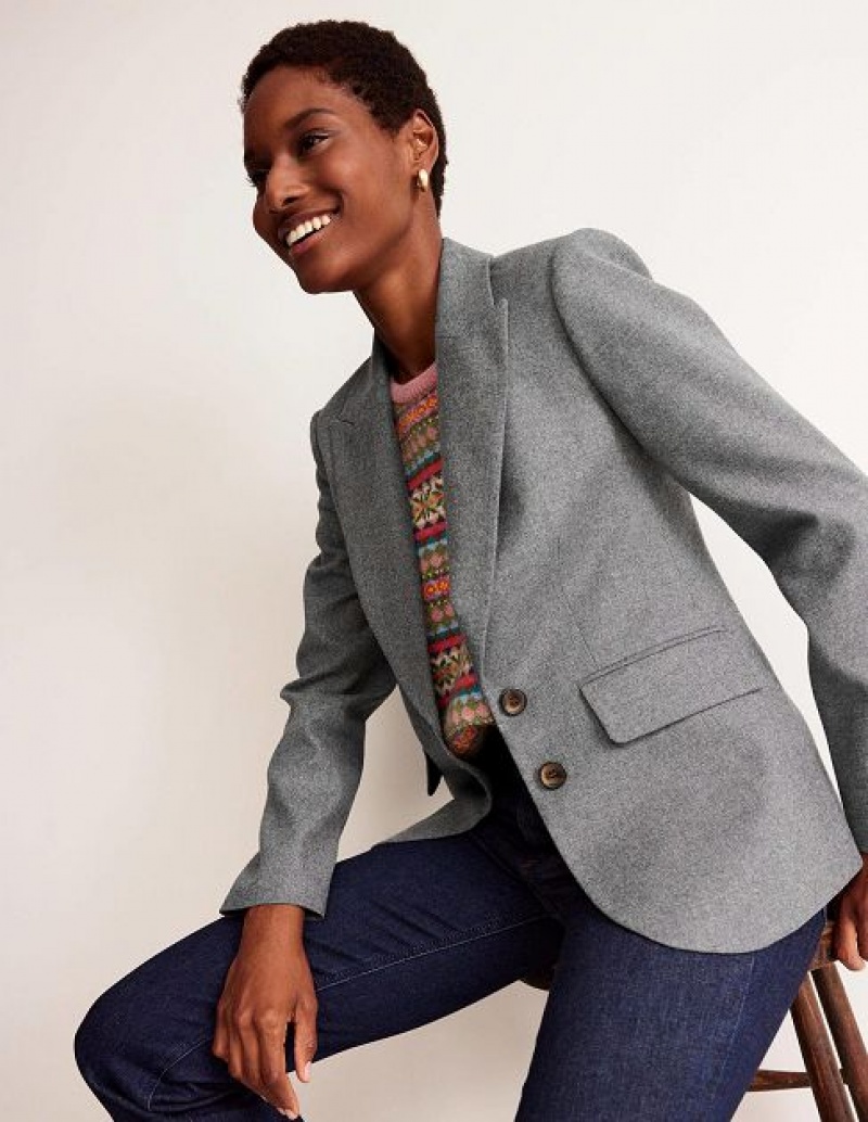 Grey Women\'s Boden The Marylebone Wool Blazers | 09473HLZM