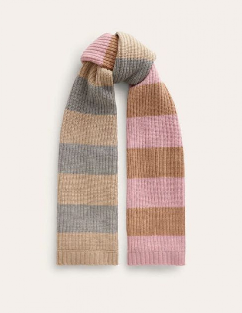 Grey / Pink White Women's Boden Hotch Potch Scarf | 96058FRVQ