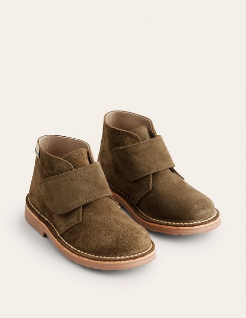 Khaki Kids' Boden Suede Desert Boots | 15607ATHJ