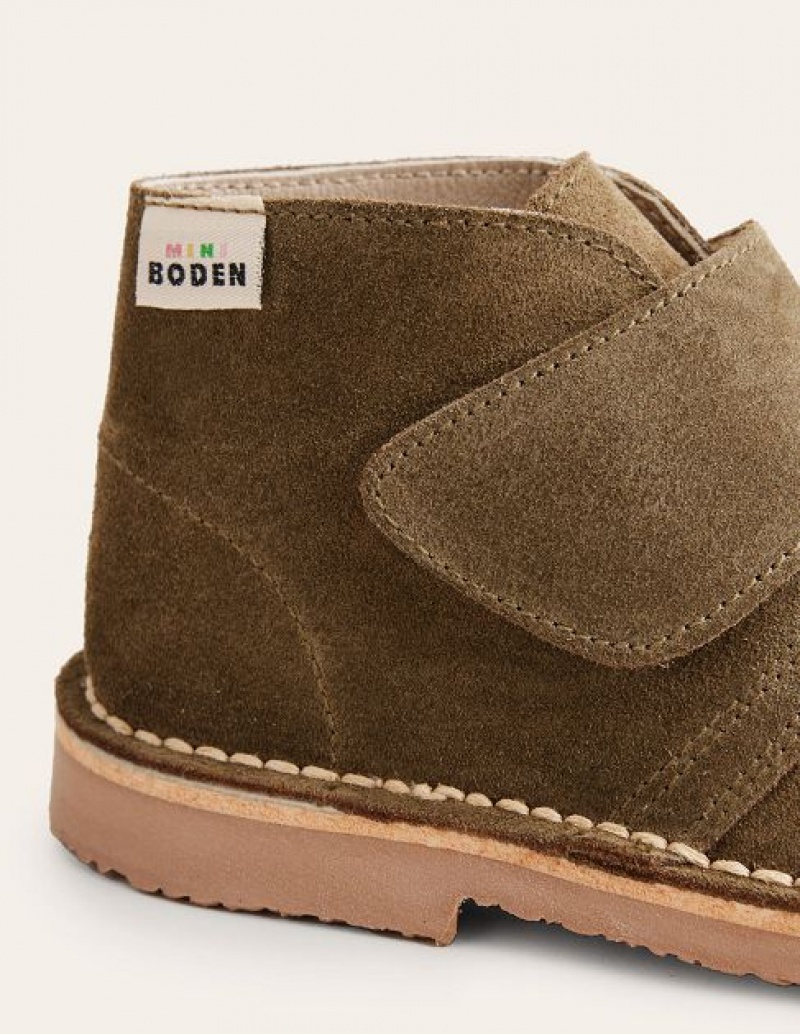 Khaki Kids' Boden Suede Desert Boots | 15607ATHJ