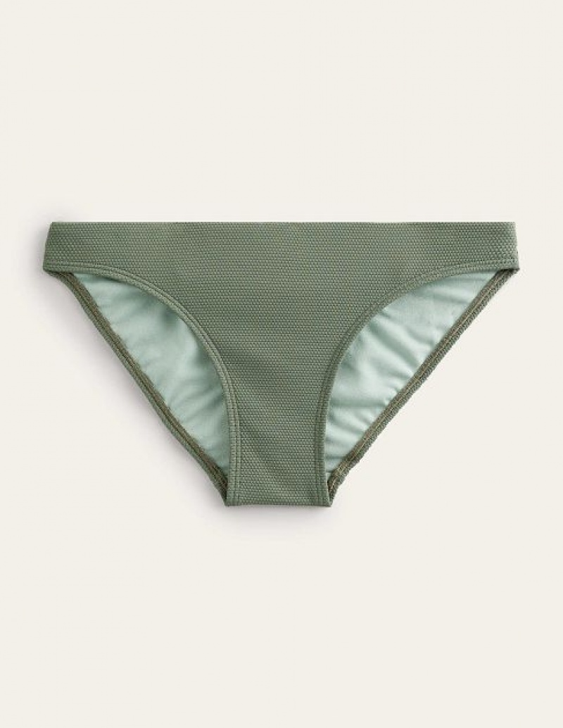 Khaki Women's Boden Arezzo Texture Bikini Bottoms | 69752KIJS