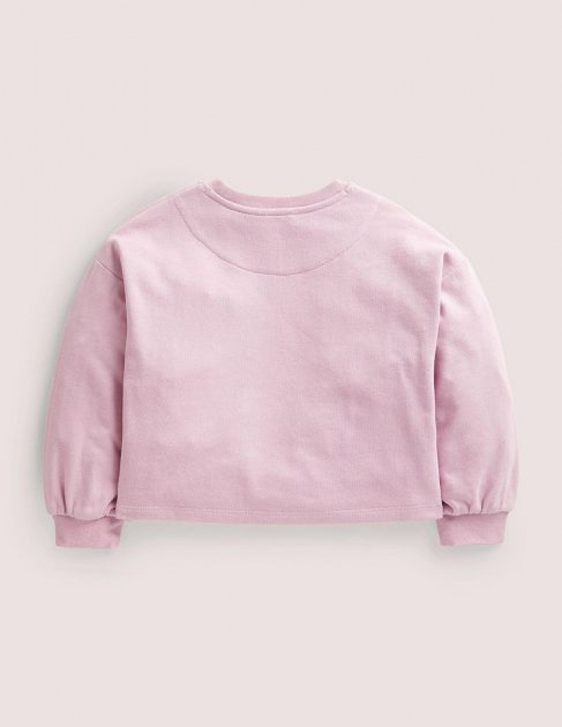 Lavender Kids' Boden Volume Sleeve Sweatshirts | 60132KUZV