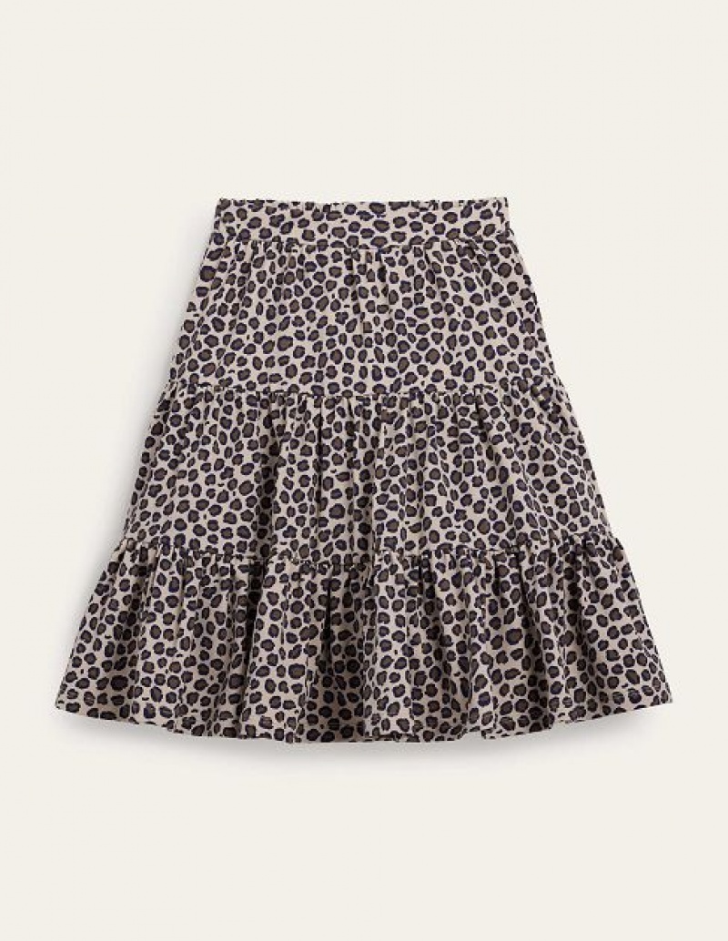 Leopard Kids\' Boden Three Tiered Skirts | 64039NOTI