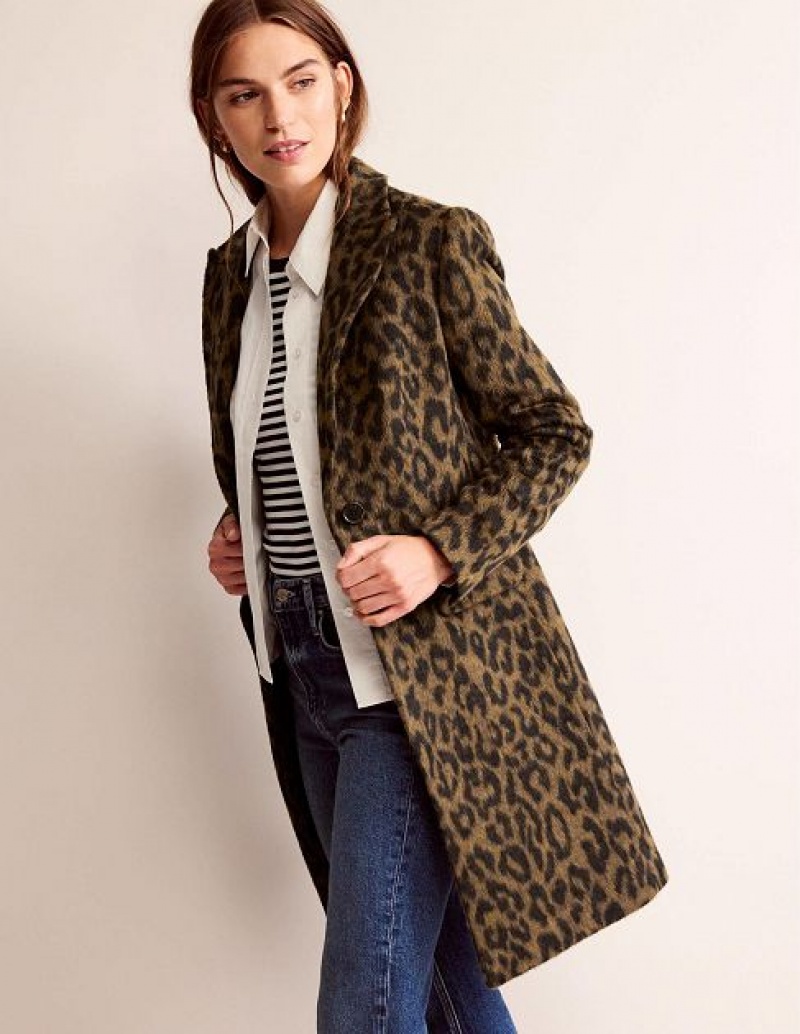 Leopard Women's Boden Canterbury Printed Coats | 98437FKBN