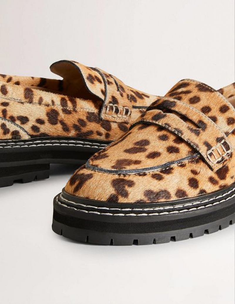 Leopard Women's Boden Chunky Loafers | 73150EDLH