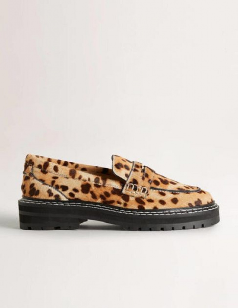 Leopard Women's Boden Chunky Loafers | 73150EDLH