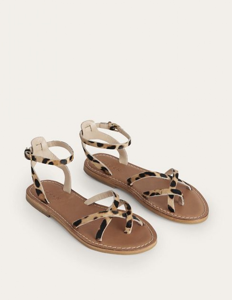 Leopard Women's Boden Easy Flat Sandals | 65012QIYJ