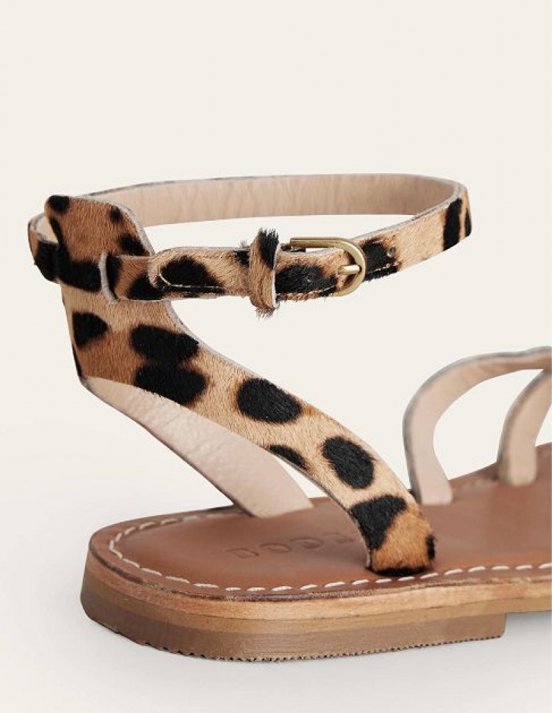 Leopard Women's Boden Easy Flat Sandals | 65012QIYJ