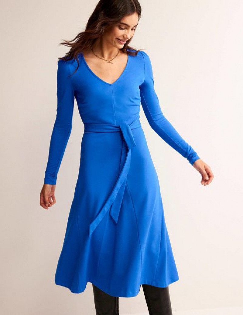 Light Blue Women\'s Boden Fit And Flare Godet Dress | 51428VLKZ