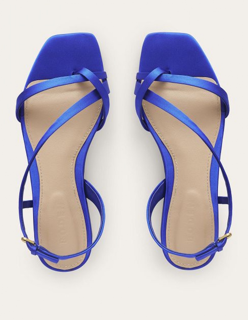 Light Blue Women's Boden Satin Toe Loop Flat Sandals | 52179YIZA