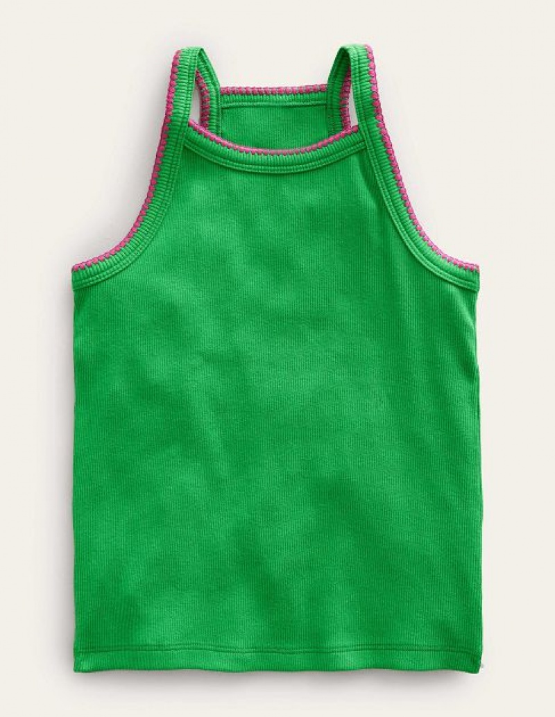 Light Green Kids' Boden Cut Away Tanks | 59476TWSR