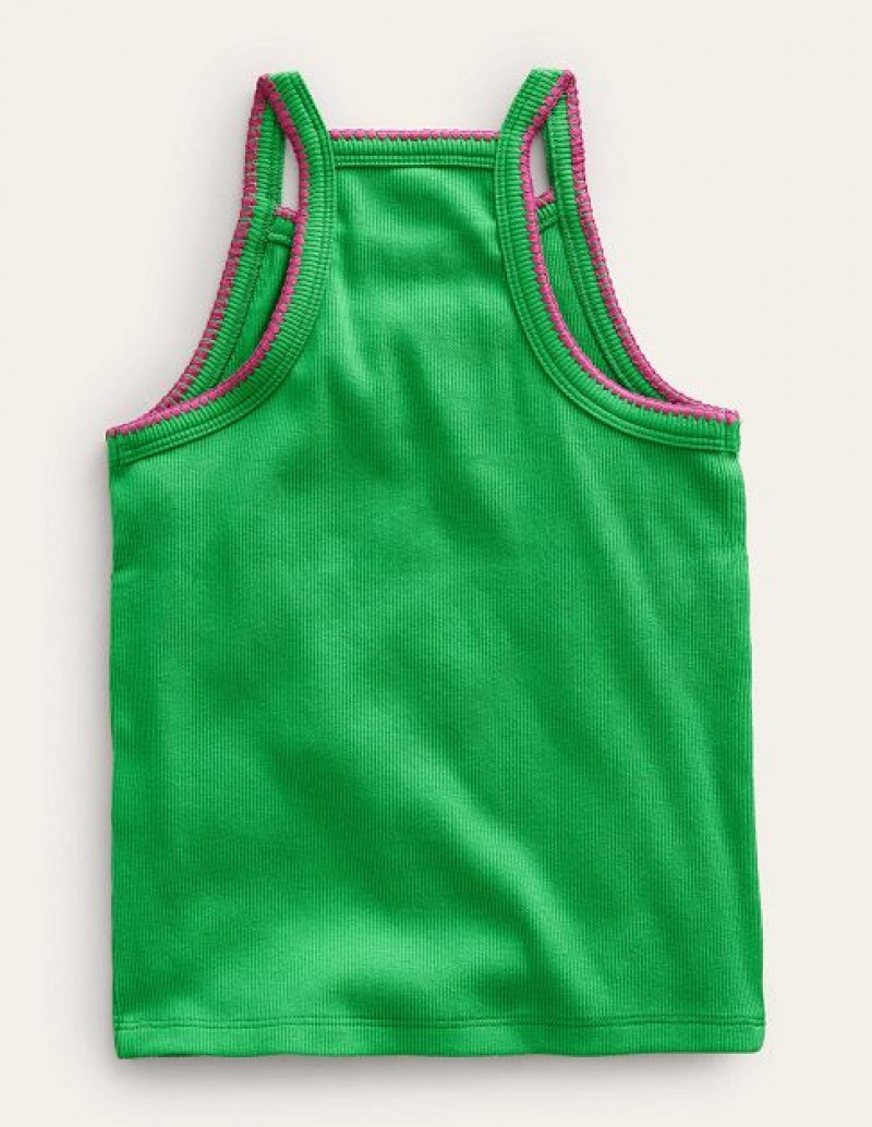 Light Green Kids' Boden Cut Away Tanks | 59476TWSR