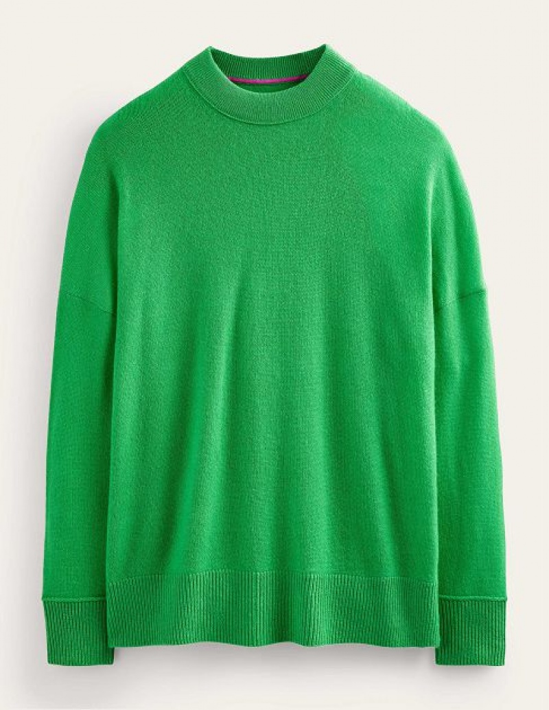 Light Green Women's Boden Cashmere Boyfriend Sweaters | 74582XKAH