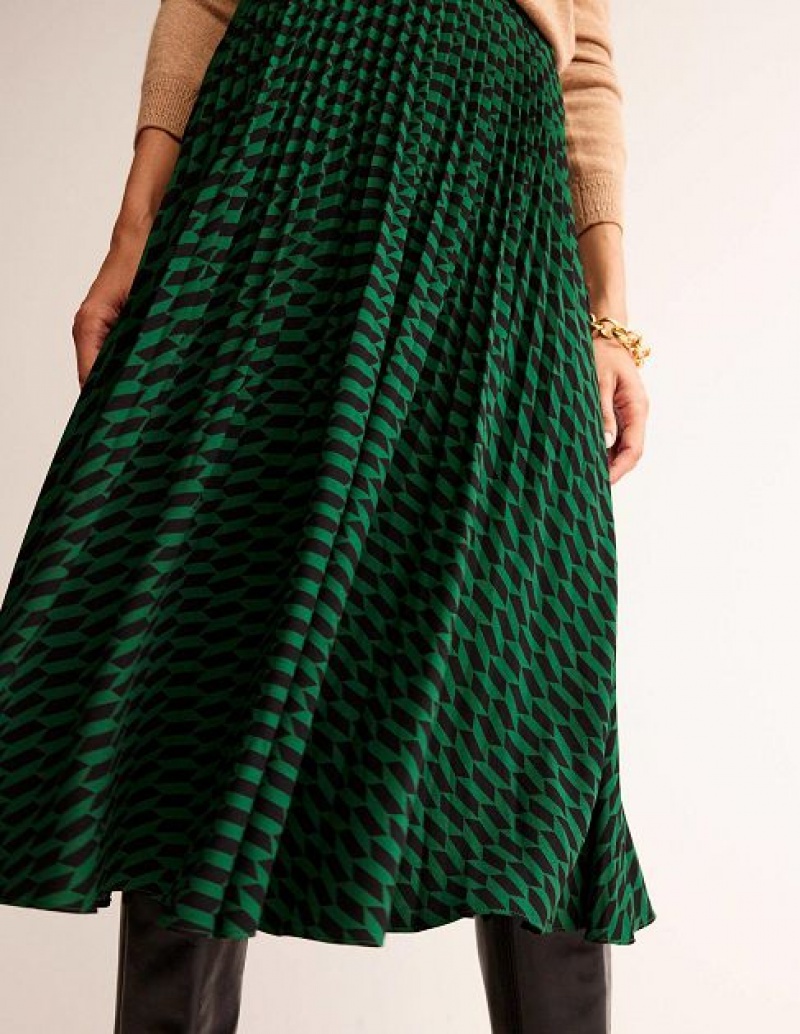 Light Green Women's Boden Pleated Skirts | 82753EBPC