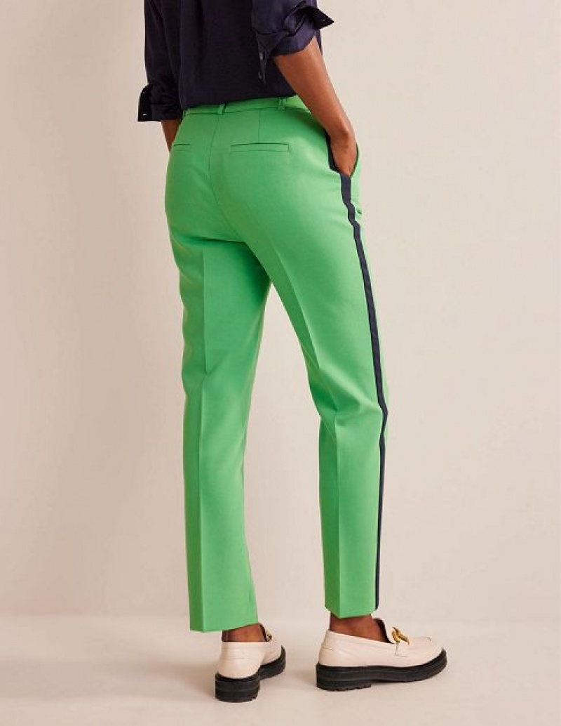 Light Green / Stripes Women's Boden Kew Side Stripe Pants | 71039HQUM