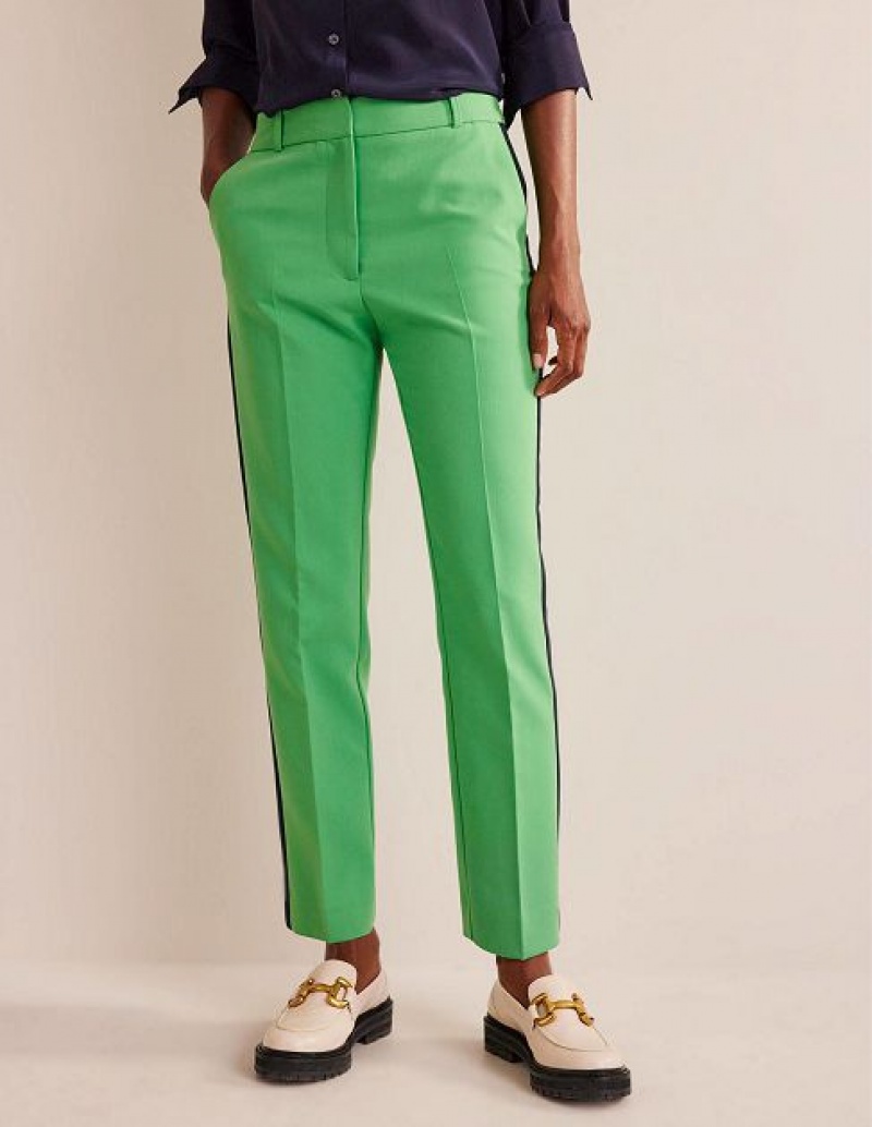 Light Green / Stripes Women's Boden Kew Side Stripe Pants | 71039HQUM