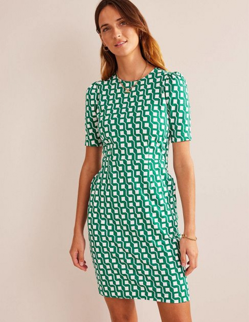 Light Turquoise Women's Boden Crew Neck Jersey Dress | 90174KVHX