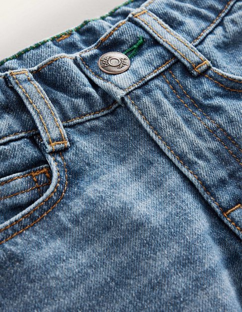 Light Wash Kids' Boden Cuffed Denim Jeans | 30217ZYPQ