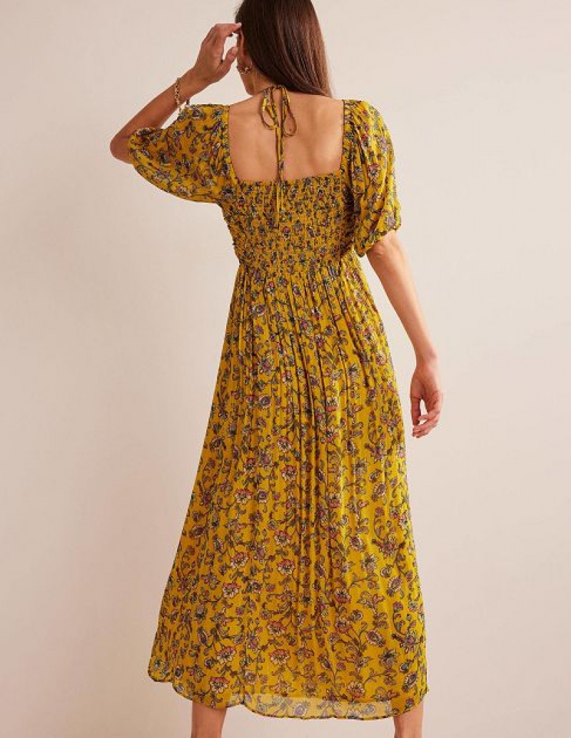 Mustard Women's Boden Halterneck Detail Maxi Dress | 12946XSZK