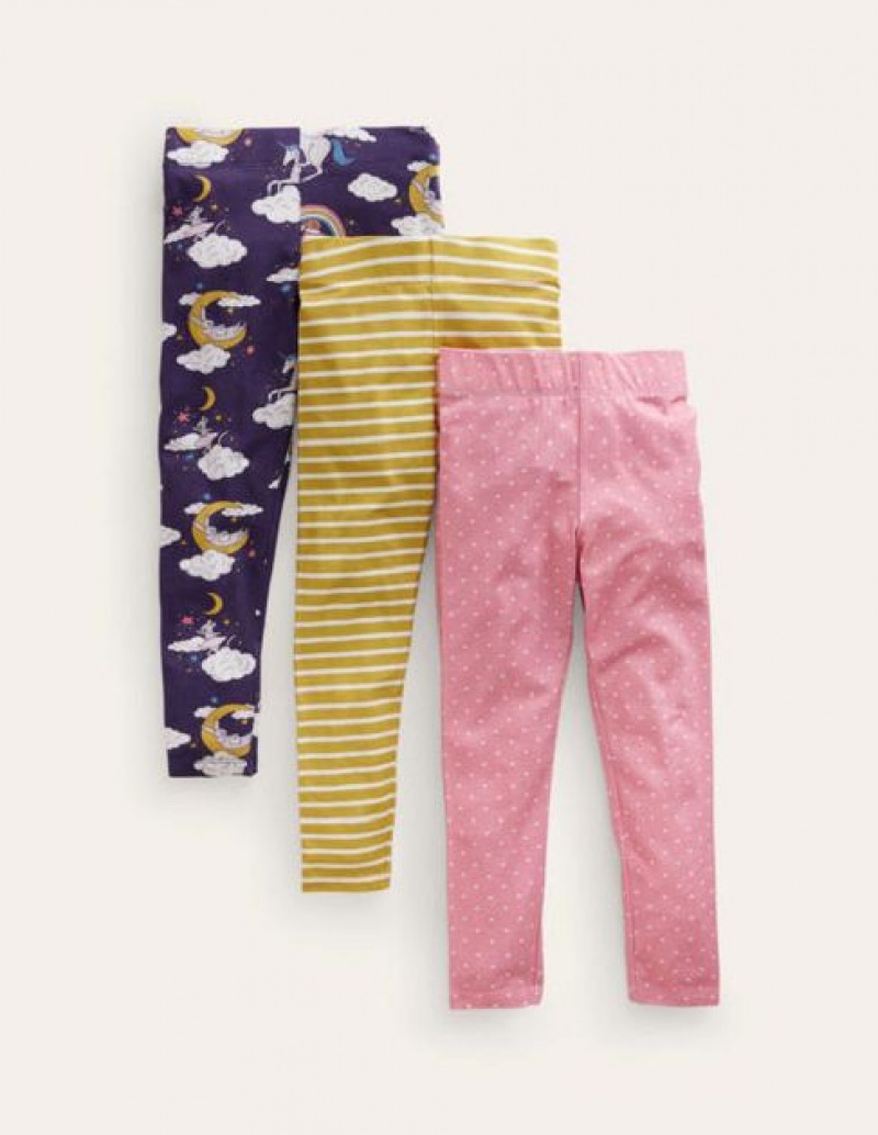 Navy Blue Kids' Boden 3-pack Leggings | 69310CBHN