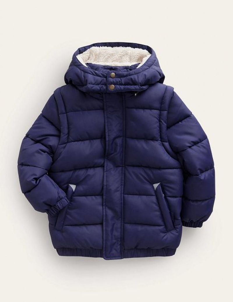 Navy Kids' Boden 2-in-1 Padded Coats | 72468LRKX