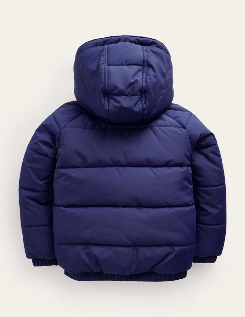 Navy Kids' Boden Appliqué Padded Coats | 25410SOVI