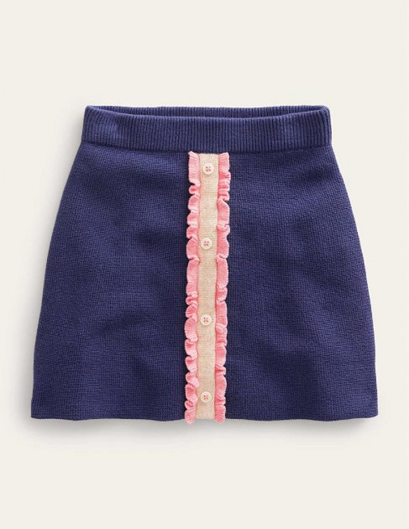 Navy Kids' Boden Cotton A-line Skirts | 91704NSGB