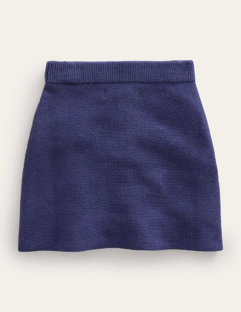 Navy Kids' Boden Cotton A-line Skirts | 91704NSGB