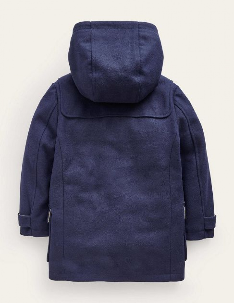 Navy Kids' Boden Hooded Duffle Coats | 48729IZBU