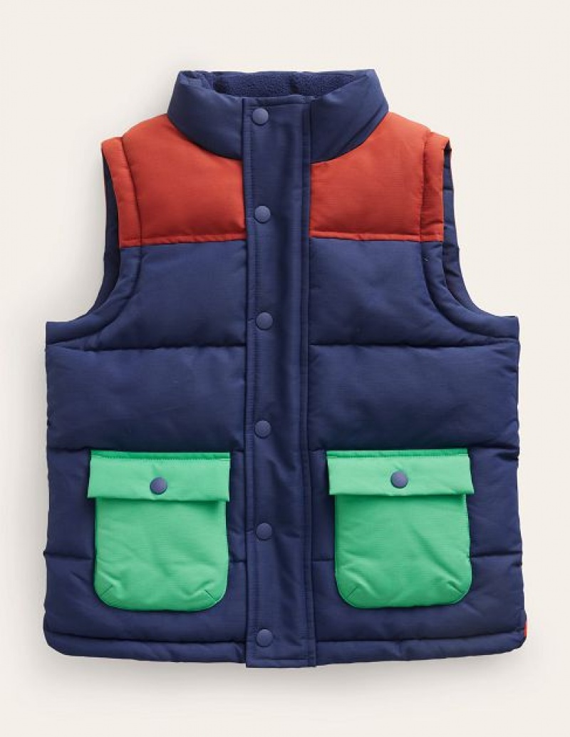 Navy Kids' Boden Lofty Sports Vest Vest | 82059PKQM