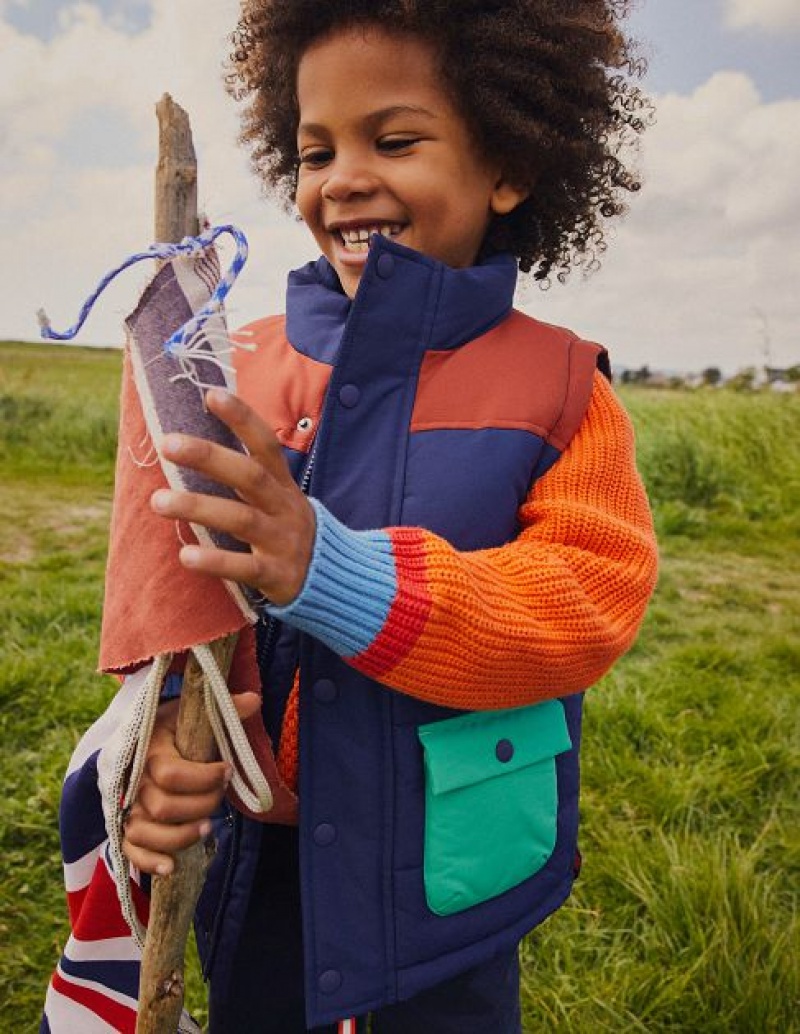 Navy Kids\' Boden Lofty Sports Vest Vest | 82059PKQM