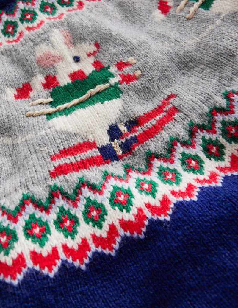 Navy Kids' Boden Novelty Fair Isle Sweaters | 86317HDMY