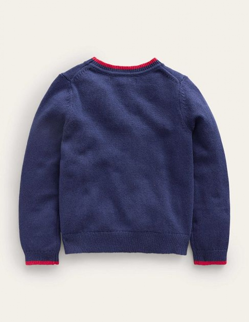 Navy Kids' Boden Novelty Sweaters | 65470JXHI