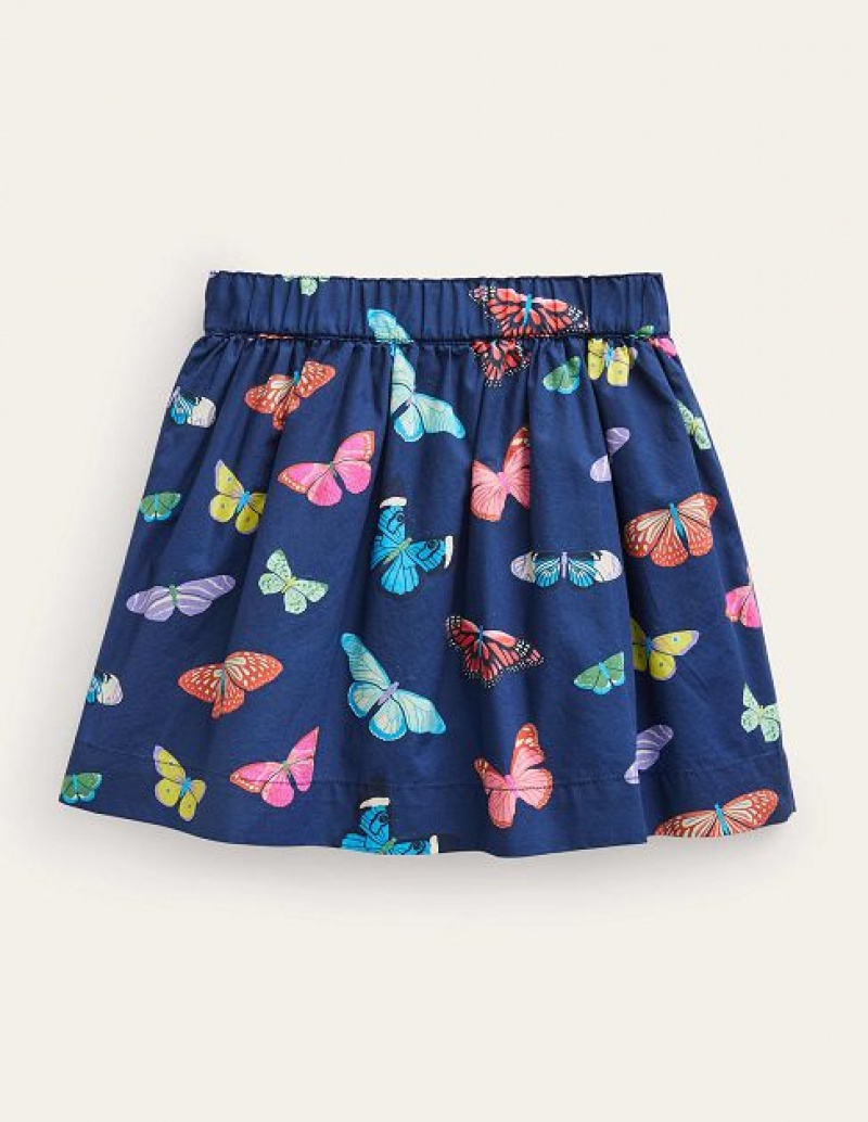 Navy Kids' Boden Pull On Twirly Skirts | 81206SMDA