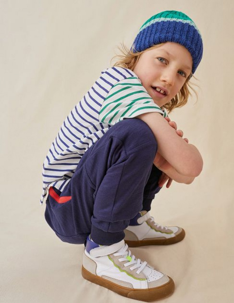 Navy Kids' Boden Reinforced Knee Joggers | 57638AZTE