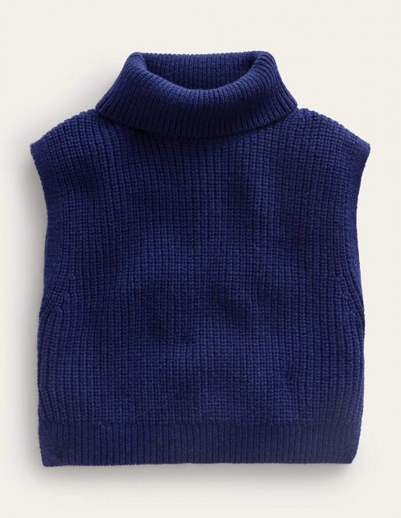 Navy Kids\' Boden Roll Neck Tanks | 54129RJBU