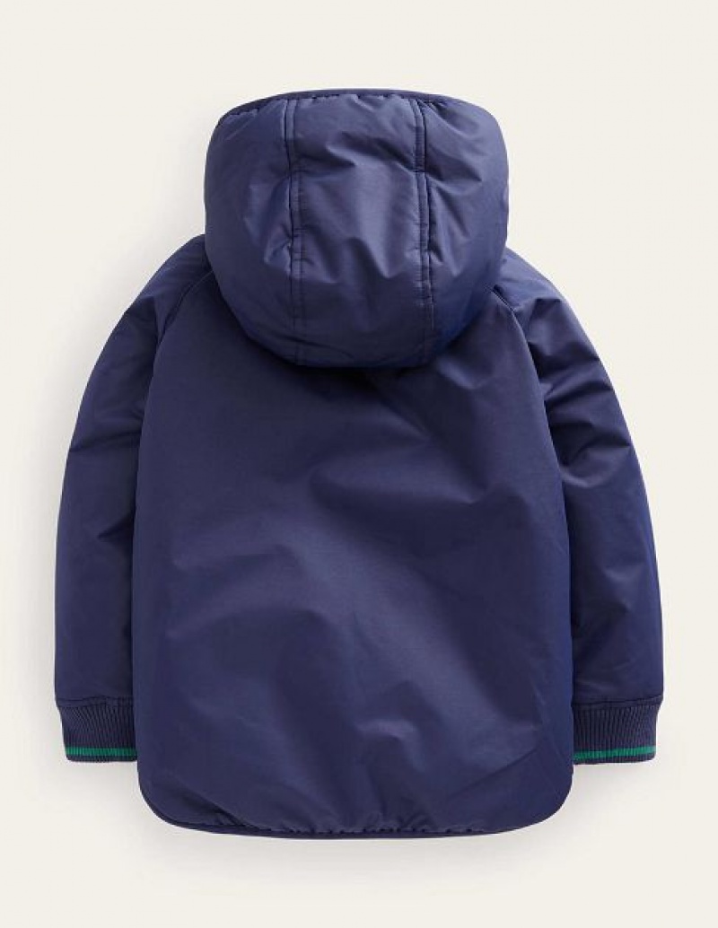 Navy Kids' Boden Sherpa Lined Anorak Jackets | 19270MSYR