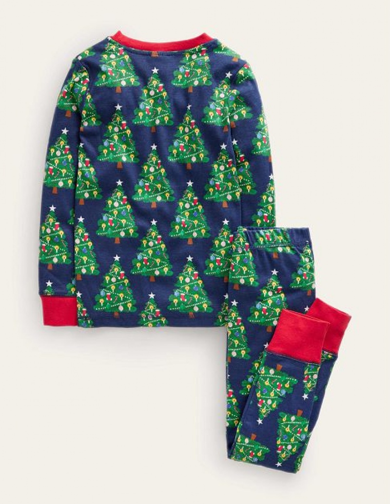 Navy Kids' Boden Single Glow-in-the-dark Pajamas | 79165BGDR