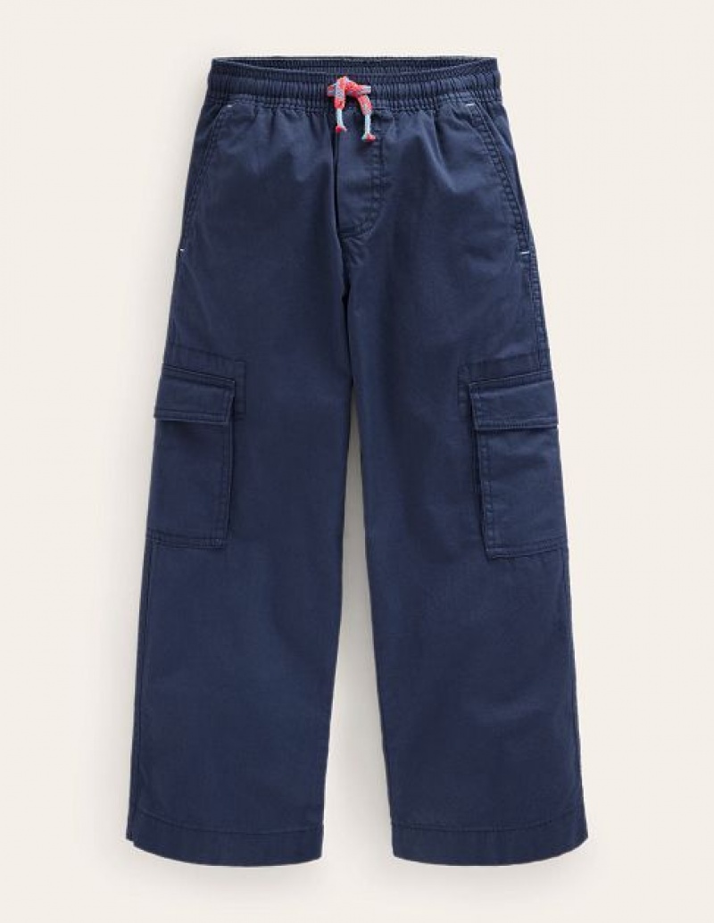 Navy Kids' Boden Straight Leg Cargos Pants | 15206MXTB