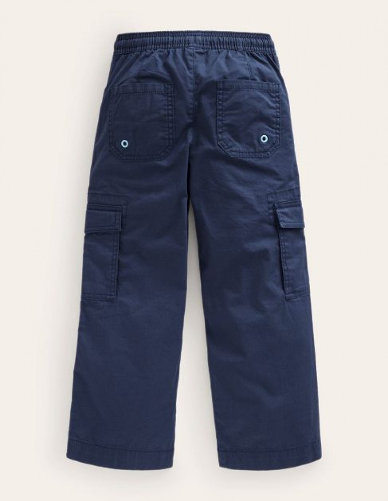 Navy Kids' Boden Straight Leg Cargos Pants | 15206MXTB