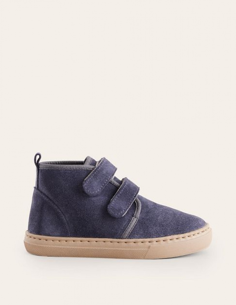 Navy Kids\' Boden Suede Strap Boots | 18672CVOI