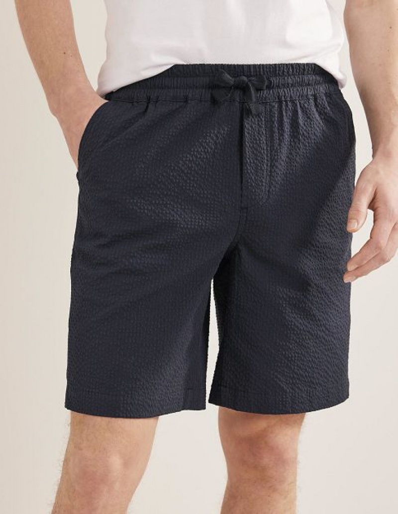 Navy Men's Boden Patterned Shorts | 85974MRIE