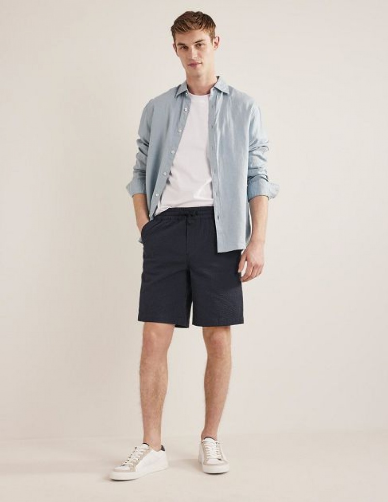 Navy Men\'s Boden Patterned Shorts | 85974MRIE