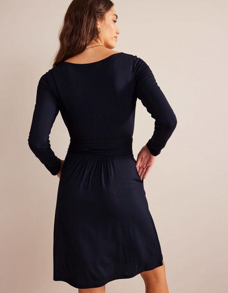 Navy Women's Boden Abigail Jersey Dress | 86243PEGB