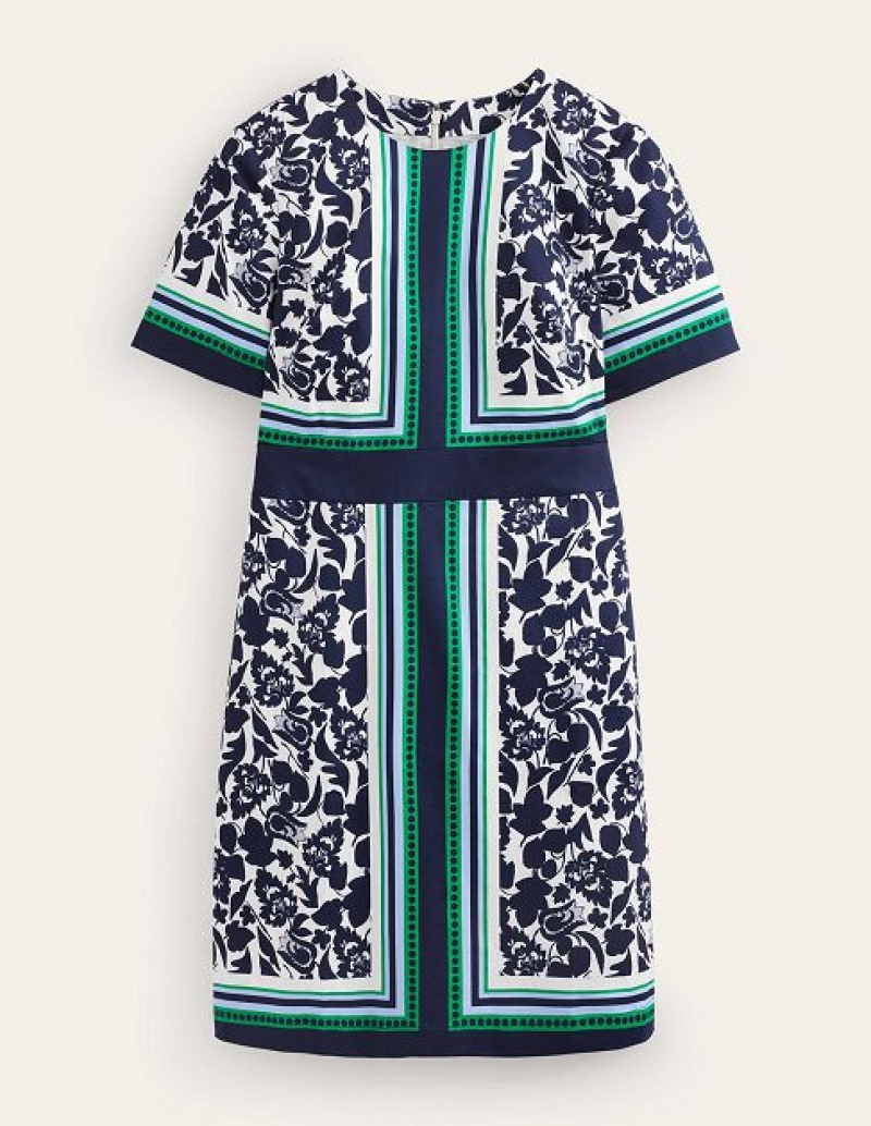 Navy Women's Boden Alexa Cotton Dress | 18925XEKQ